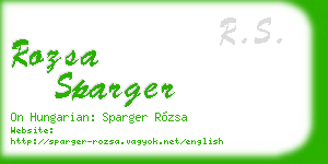 rozsa sparger business card